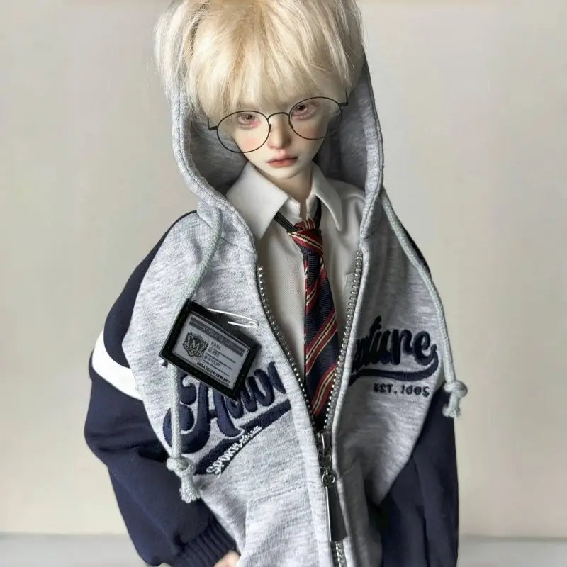 1/4 Doll's Clothes Suit for 45cm Bjd Doll Baseball Jersey Hoodies Pants Jacket Toy Dress Up Play House Doll Accessories, No Doll