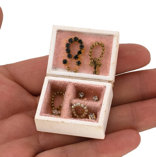 1/12 Doll House Miniature Wooden Jewelry Box  Simulation Necklace Model Toy Mini Decoration Dollhouse Accessories