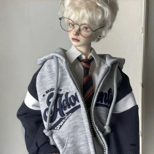 1/4 Doll's Clothes Suit for 45cm Bjd Doll Baseball Jersey Hoodies Pants Jacket Toy Dress Up Play House Doll Accessories, No Doll